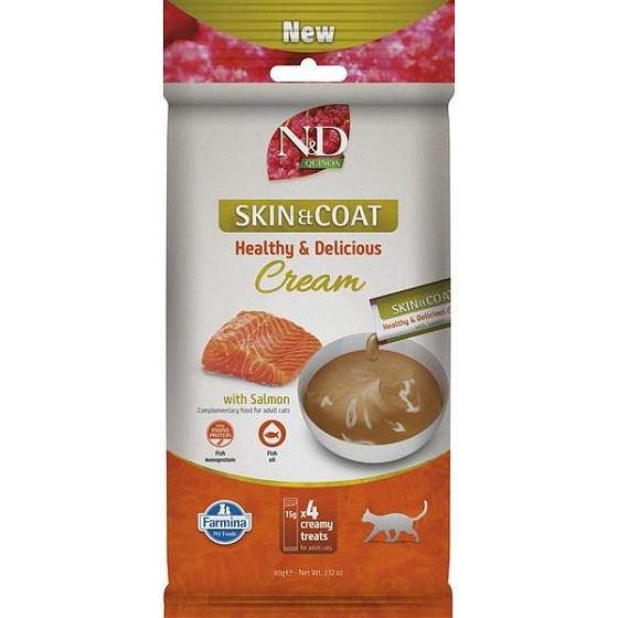Farmina N&D Quinoa Skin & Coat creme til kat - laks, 4×15 g