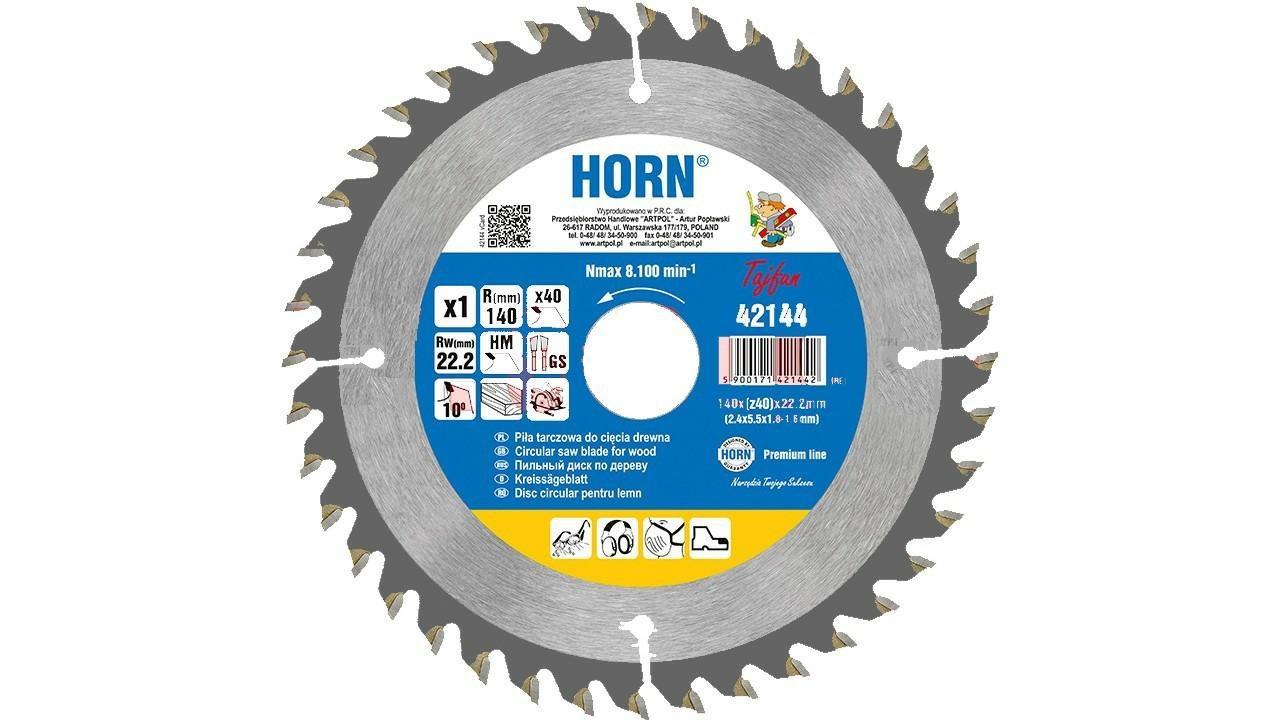 HORN rundsavklinge til træ 140 × 22,2 mm - 40 tænder