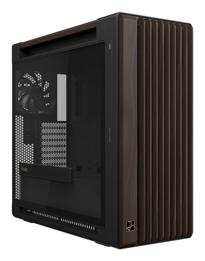 ASUS ProArt PA602 Wood Edition - Midi Tower kabinet i hærdet glas, sort/træ billede