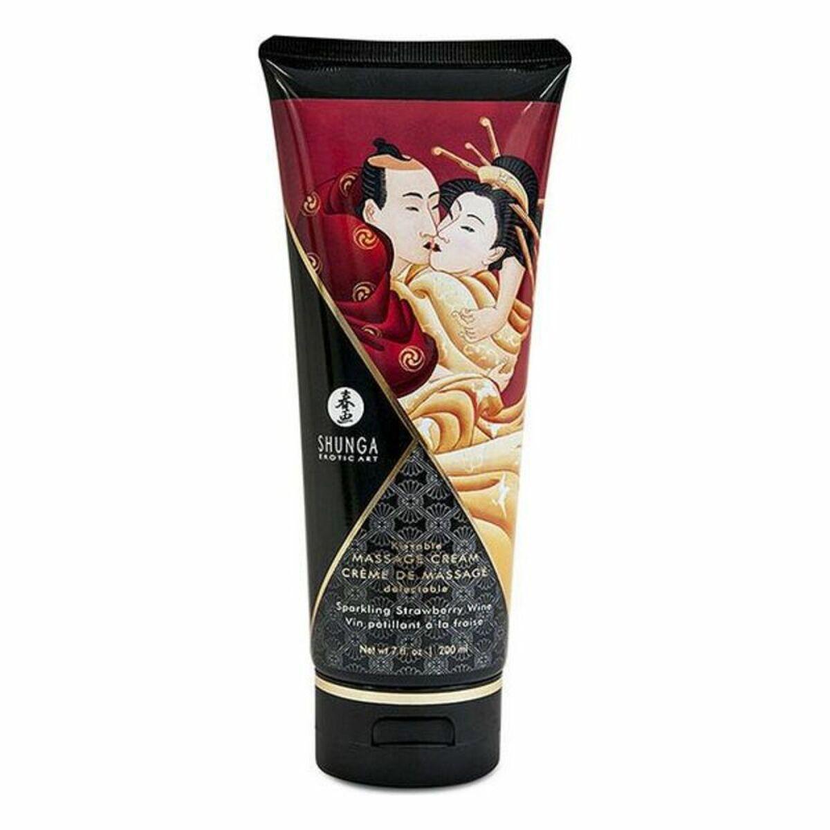 Shunga Massagecreme SH4108 - Jordbær, 200 ml