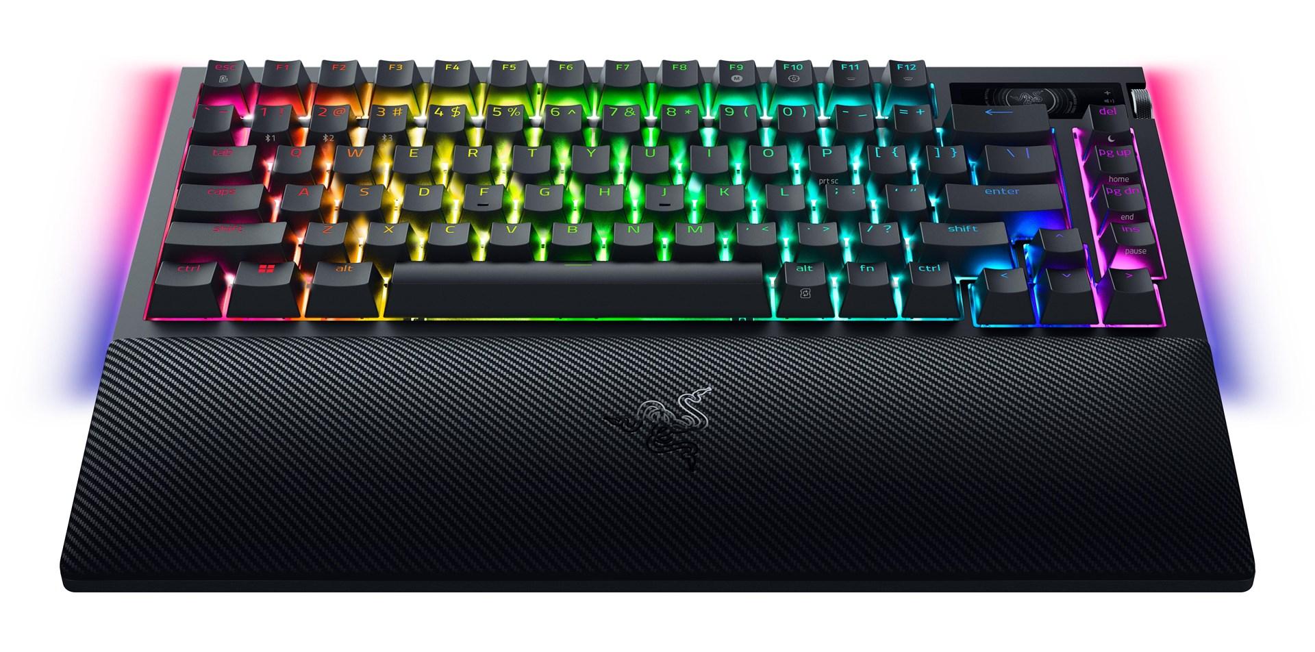 Razer BlackWidow V4 Pro - mekanisk gaming-tastatur, USB + Bluetooth, 75 %, US English, sort