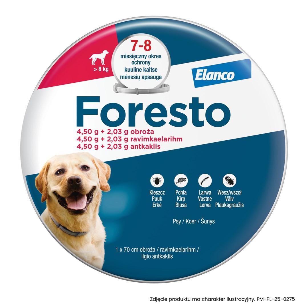 Elanco Foresto halsbånd til hunde over 8 kg - flåt- og loppehalsbånd, grå, 70 cm