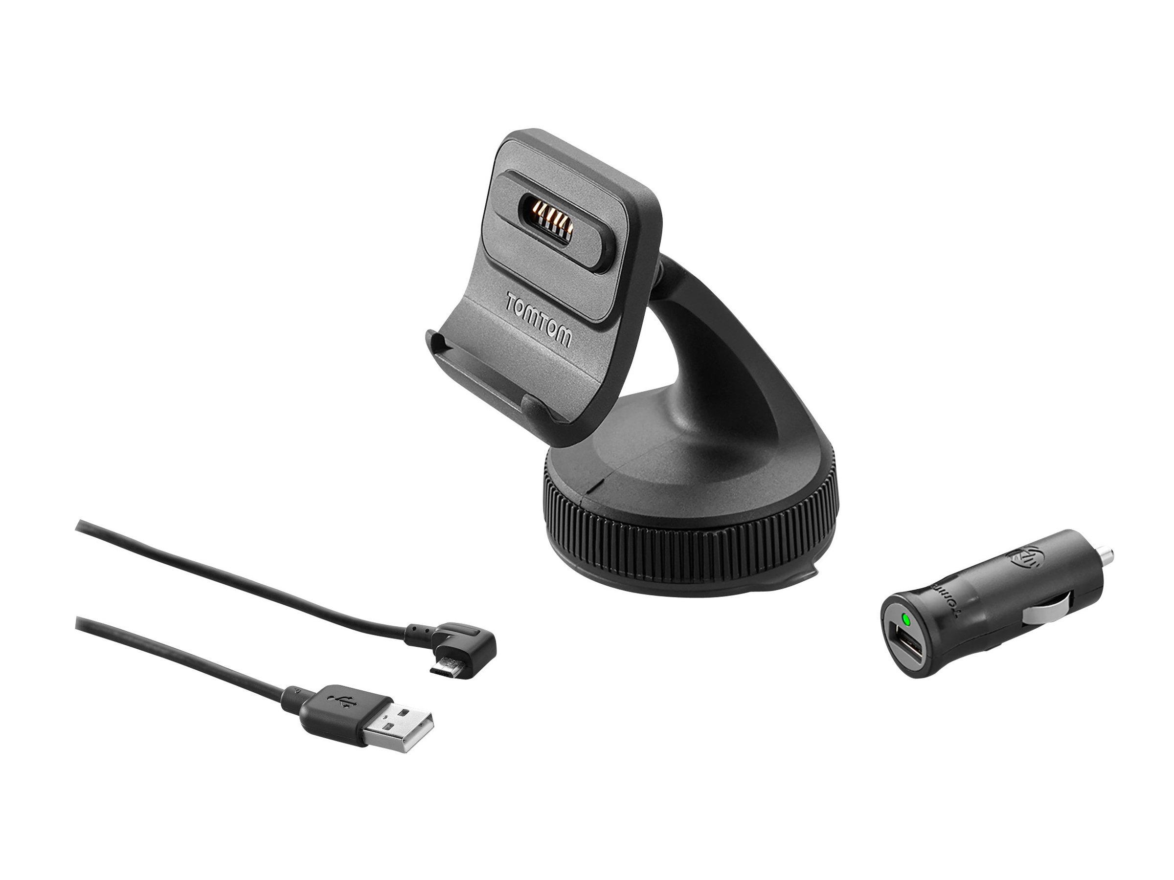 TomTom bilholder med oplader - til GO 520/5200/6200 - Sort billede