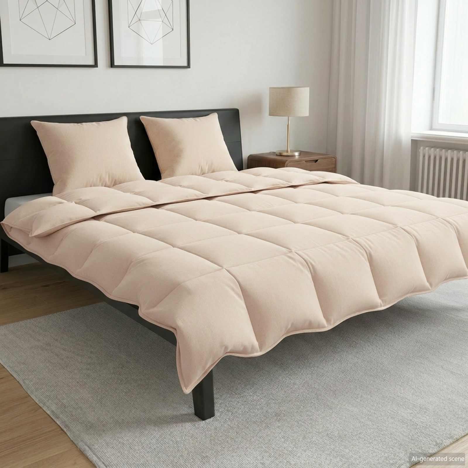 Helårs dyne Beige 200 x 220 cm 100% Naturlig Kapok