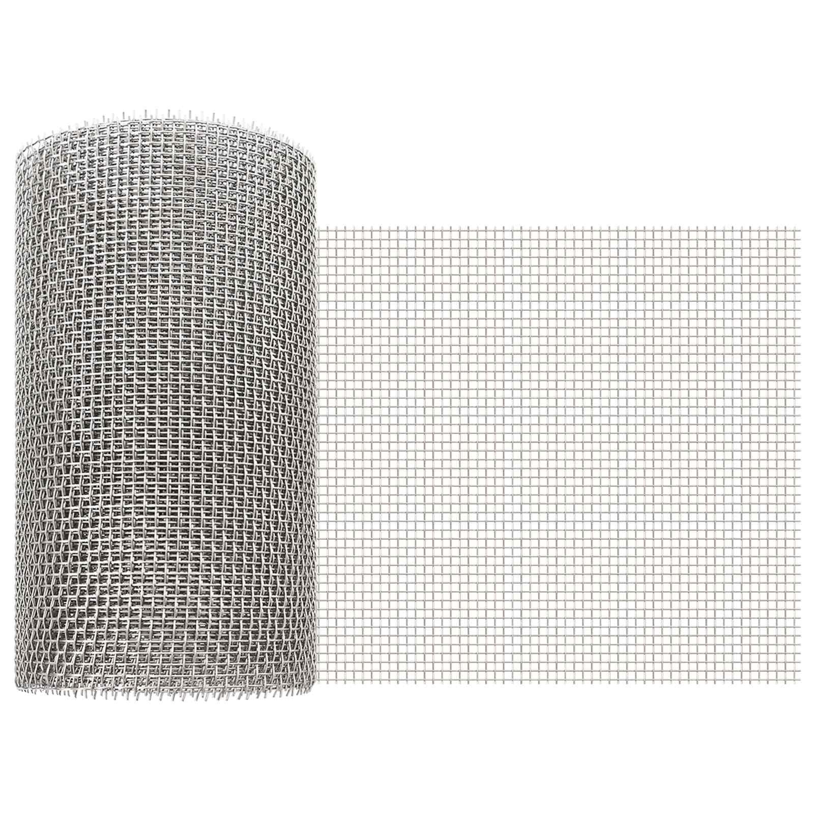Netskærm i rustfrit stål 201 - 20 × 1.000 cm, 6 mesh, sølv
