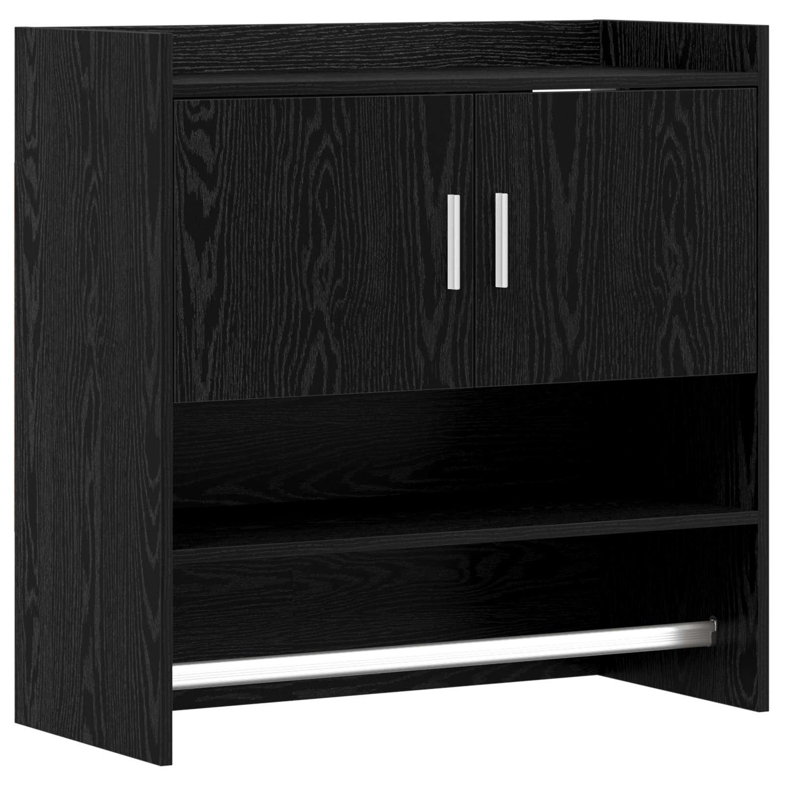 Væghylde Vægmonteret Sort eg 80 x 36 x 80 cm Konstrueret træ