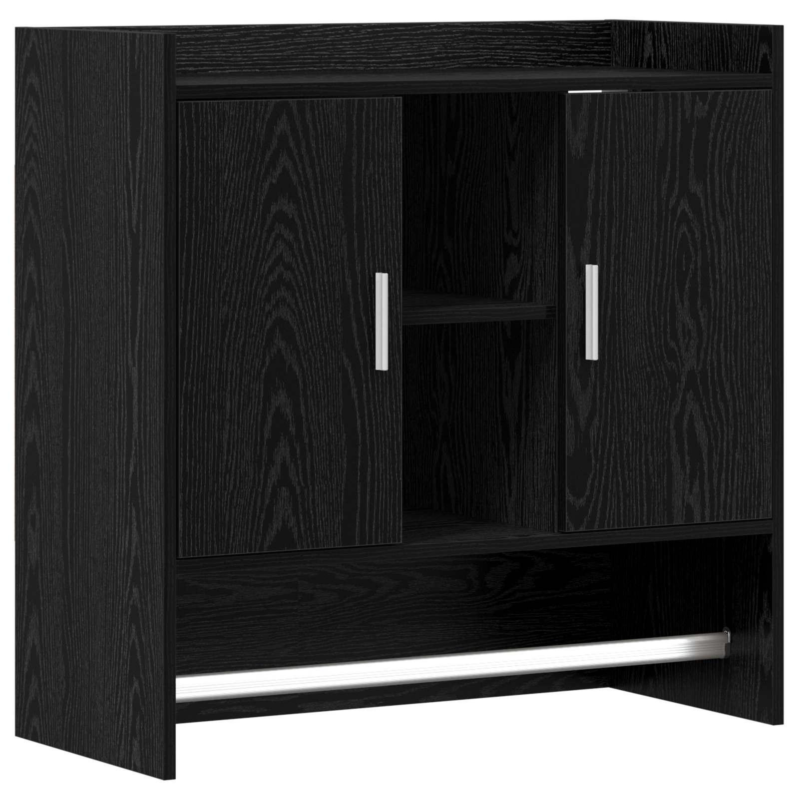 Væghylde Vægmonteret Sort eg 80 x 36 x 80 cm Konstrueret træ