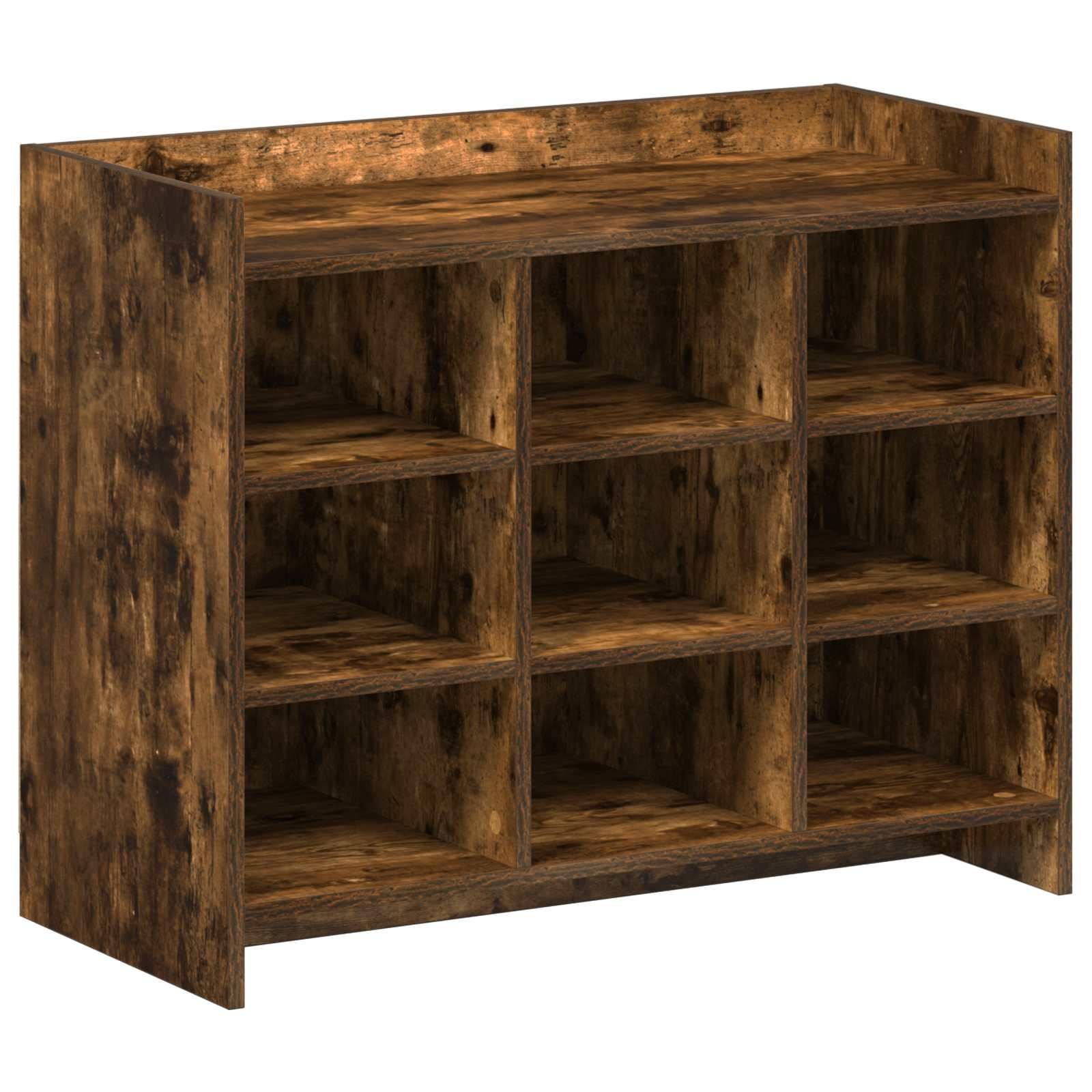 Skoskab i røget eg 85 × 39,5 × 70 cm - konstrueret træ