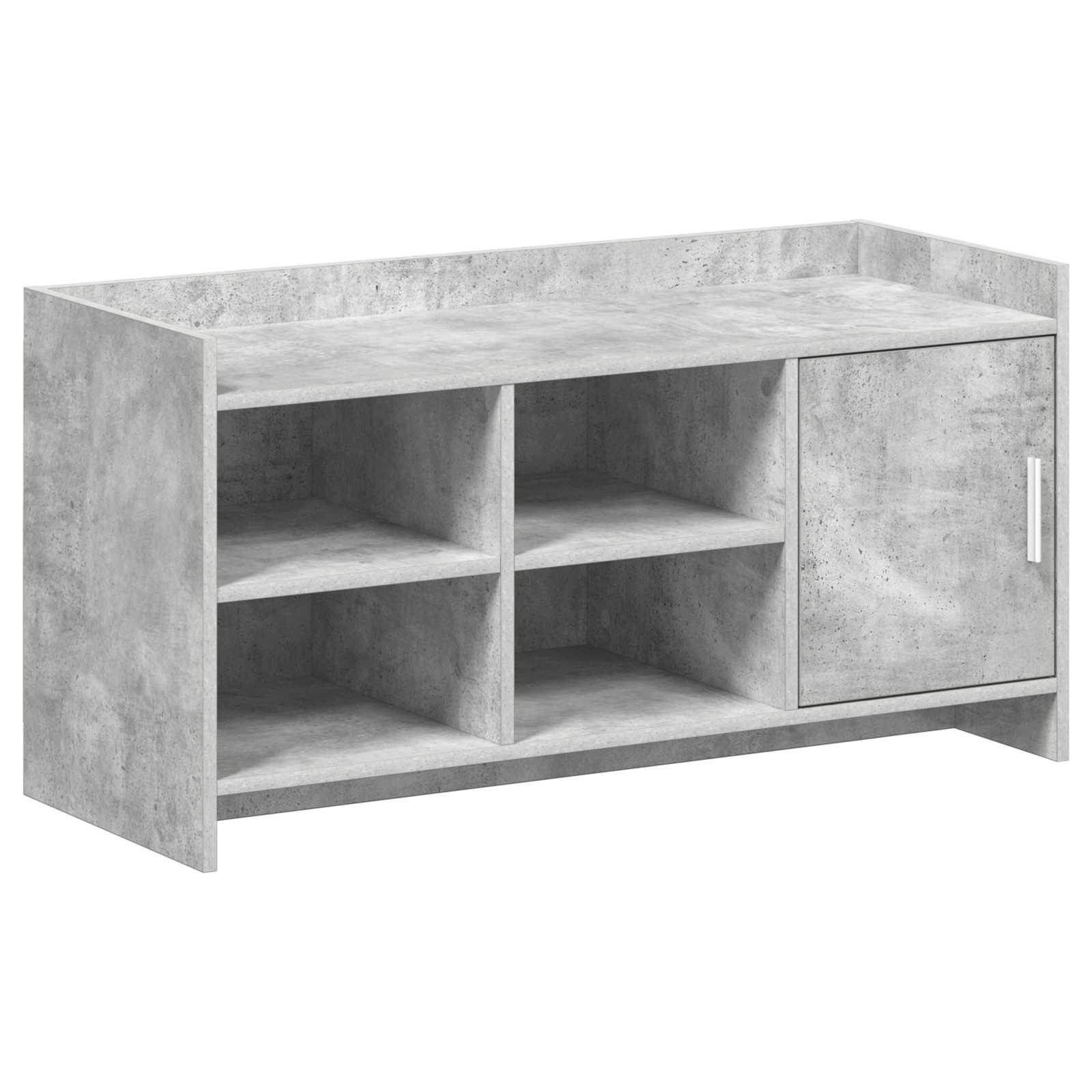 Skoskab med dør - betongrå, 100 × 39,5 × 51 cm, konstrueret træ
