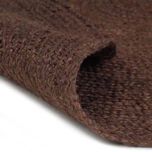 Håndlavet tæppe jute rund 120 cm brun