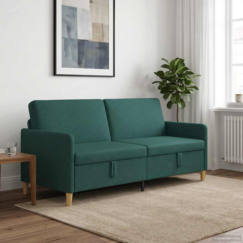 Sofa med opbevaring - mørkegrøn 3-personers, 192 × 78 × 87 cm i polyester