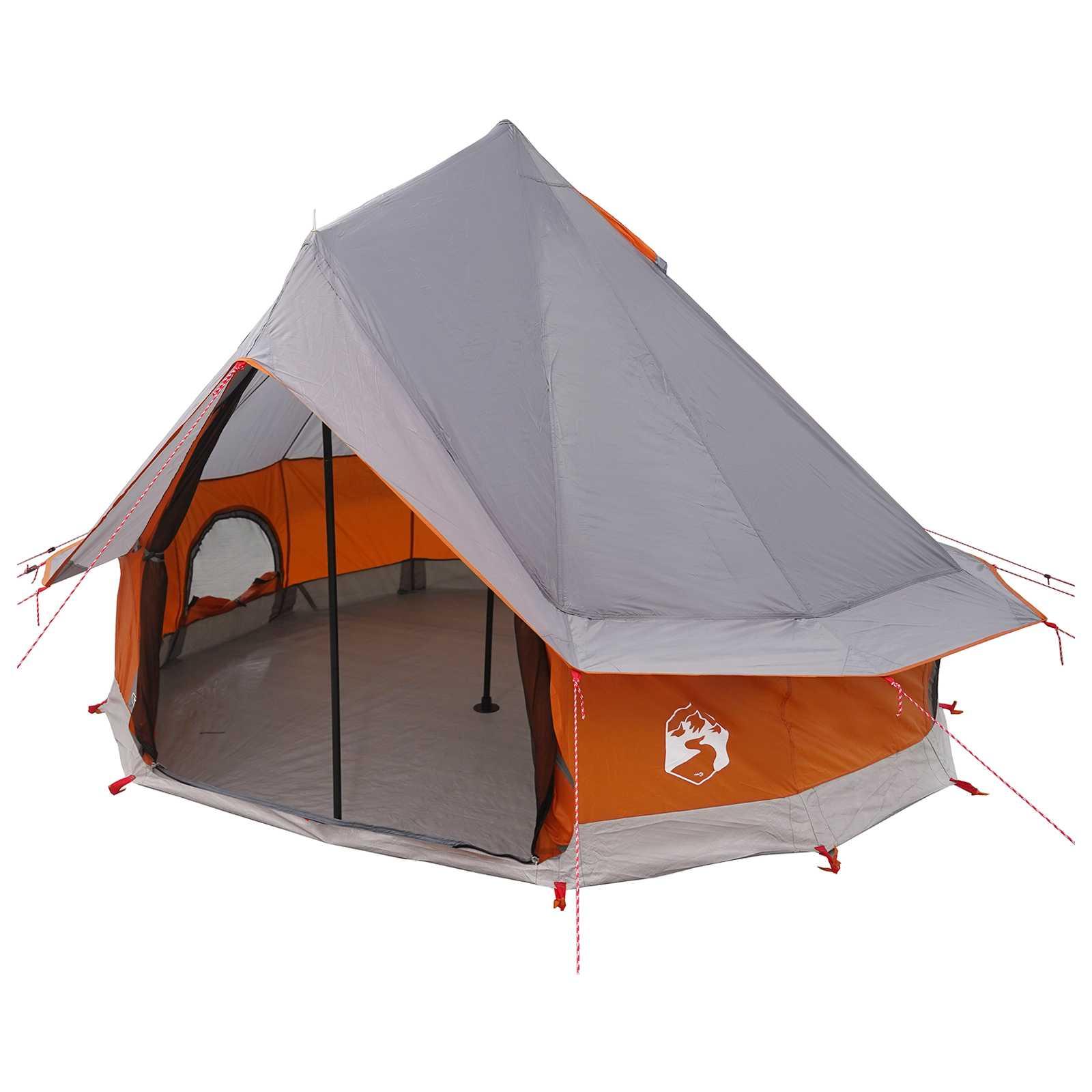 Tipi telt med tag Grå og orange 250 x 250 cm Polyester og Stål