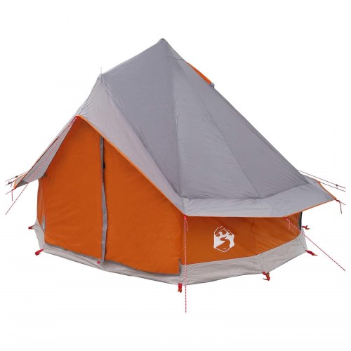 Tipi-telt 4-personers - grå og orange
