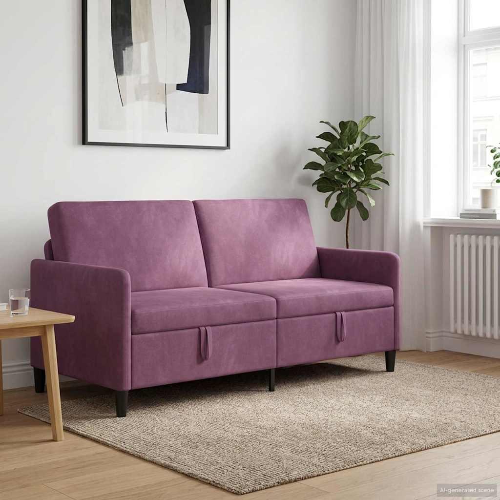 Sofa med opbevaring - lilla 3-personers, 172 × 78 × 87 cm, polyester