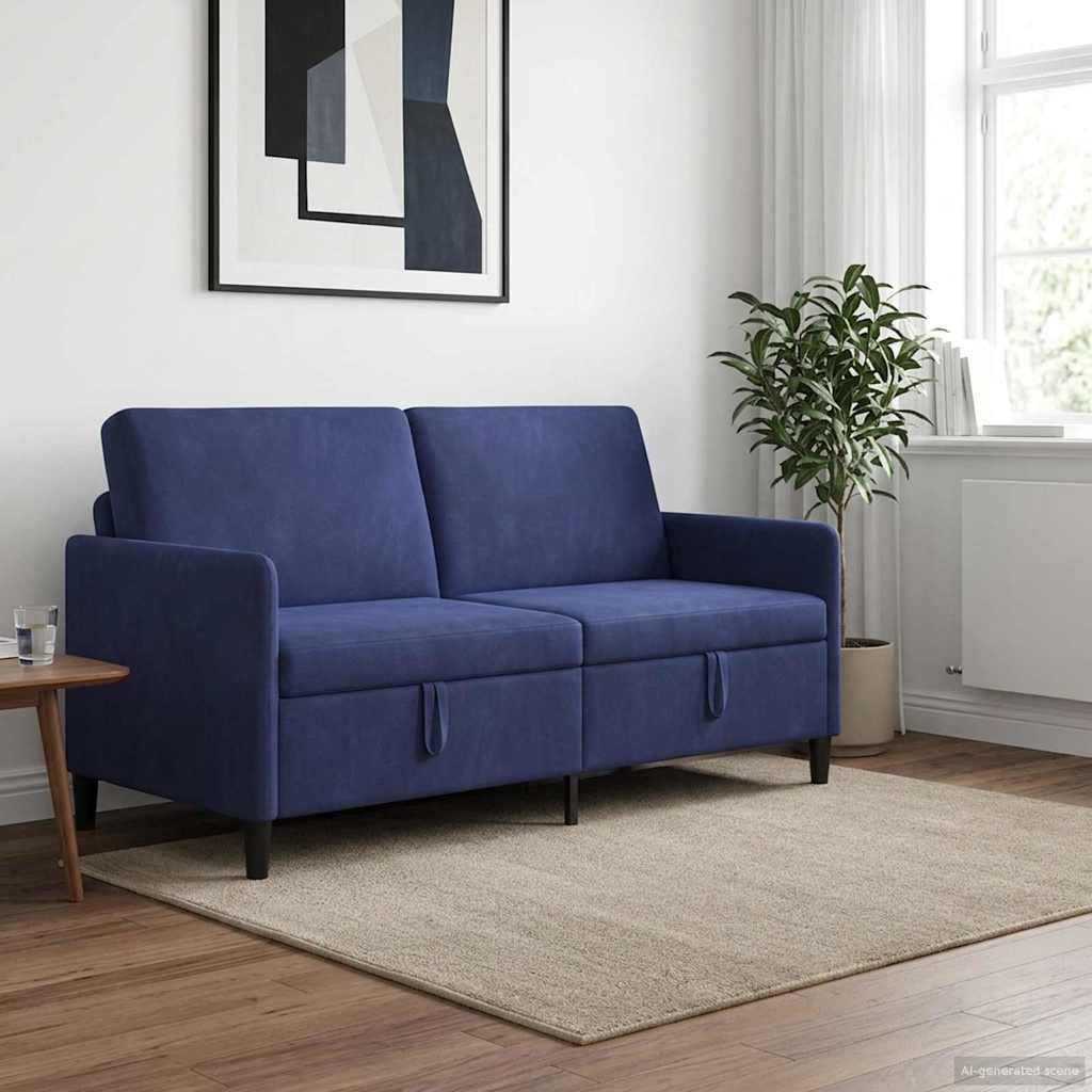 Sofa med opbevaring - politi blå, 3-personers, 172 × 78 × 87 cm, polyester