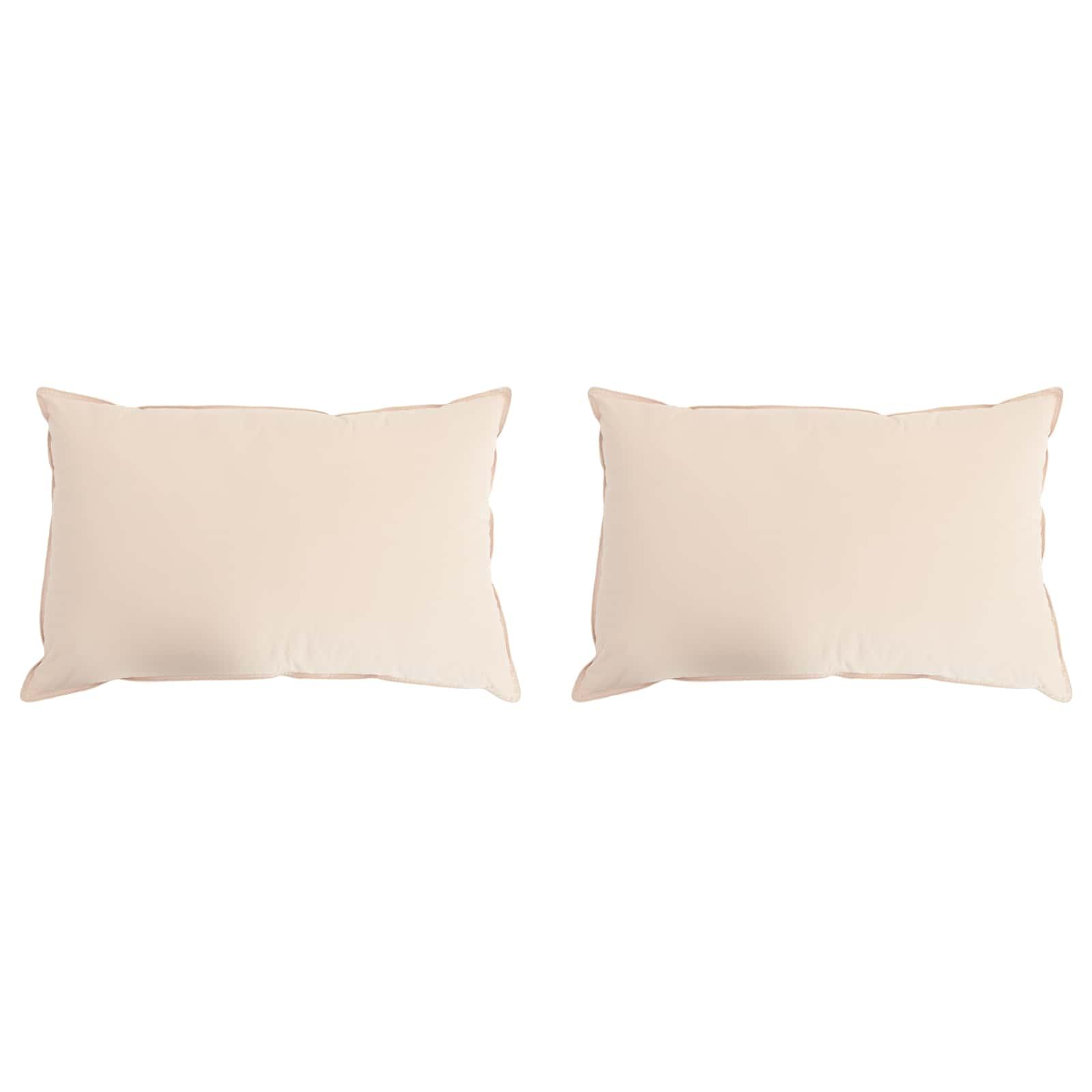 Hovedpude 2 stk Beige 50 x 75 cm Kapok Fiber