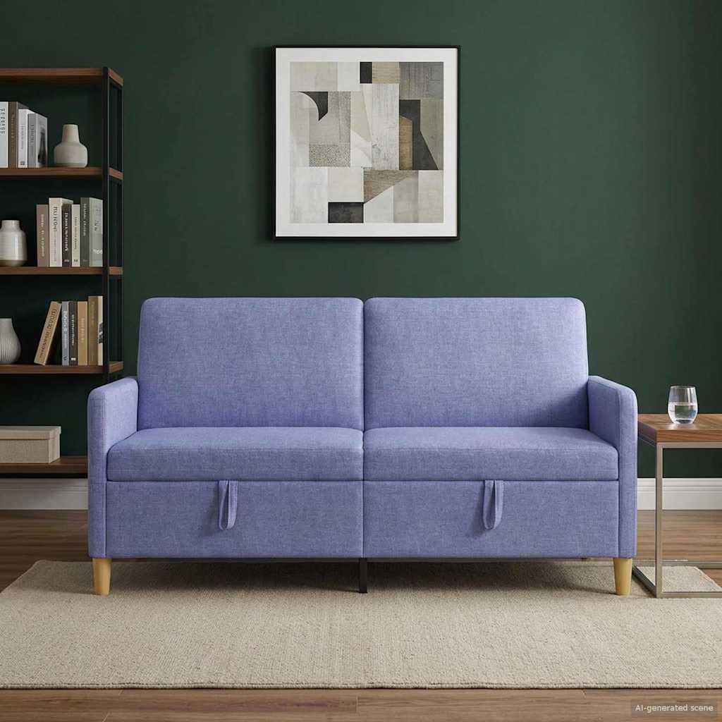 Sofa med opbevaring - jeansblå 3-personers, 172 × 78 × 87 cm i polyester