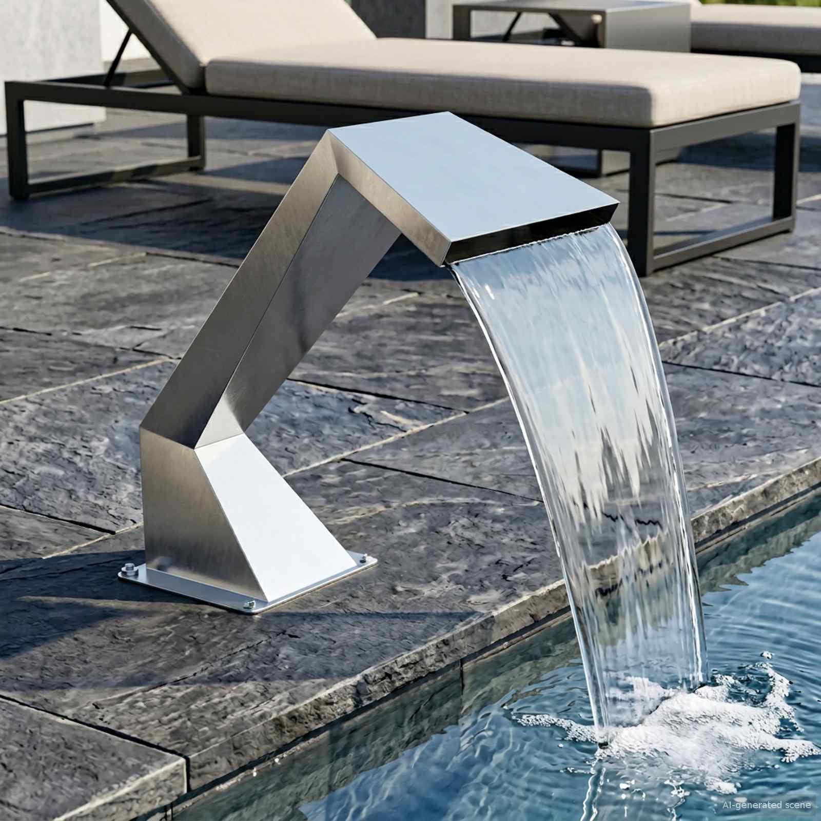 Pool Vandfald Rustfrit stål 63,5 x 29 x 51 cm Sølv