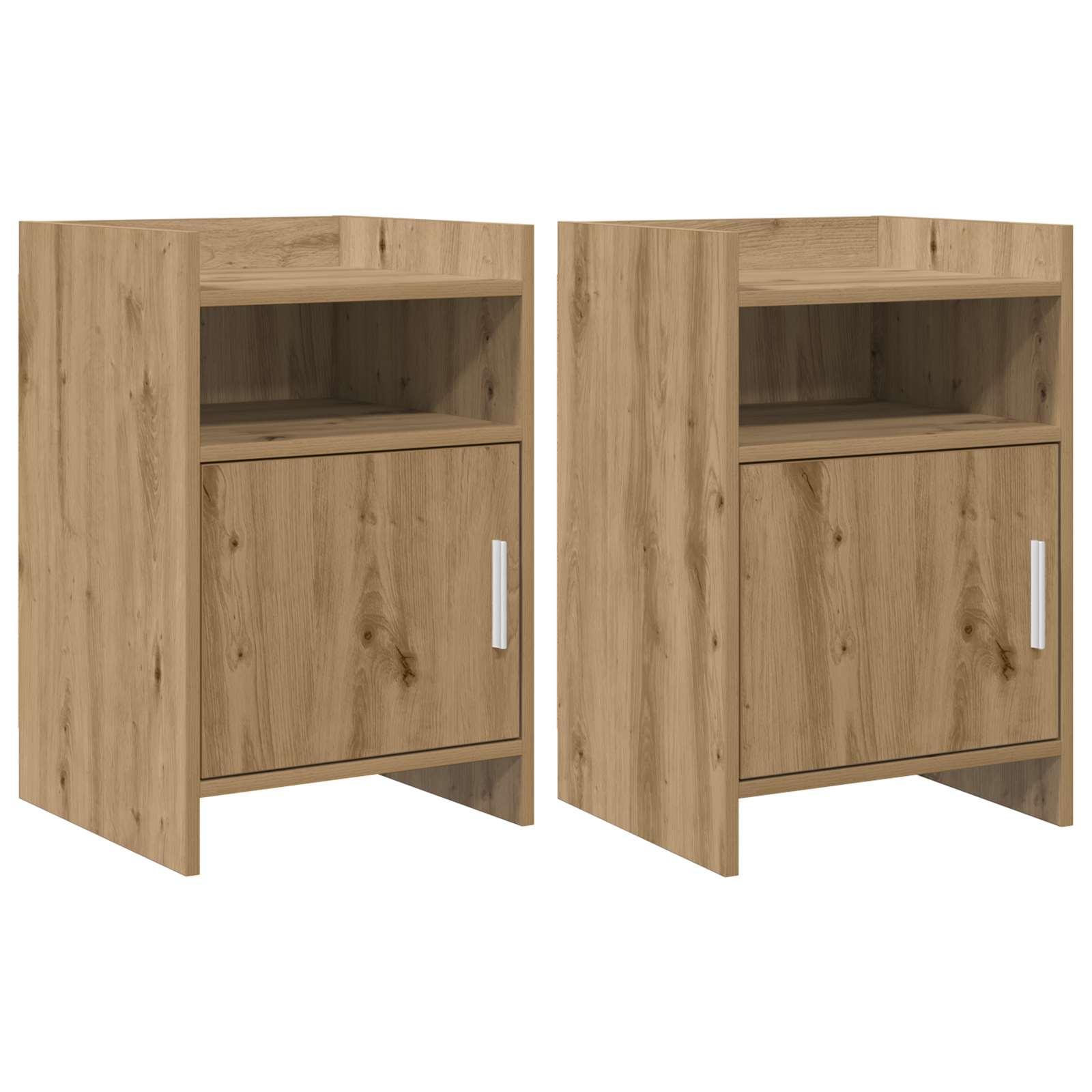 Sengeborde 2 stk i artisan-eg - 40 × 36 × 60 cm, konstrueret træ