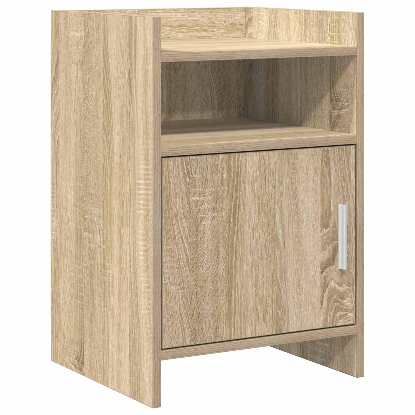 Sengebord i sonoma-eg 40 × 36 × 60 cm - konstrueret træ, 1 hylde og låge