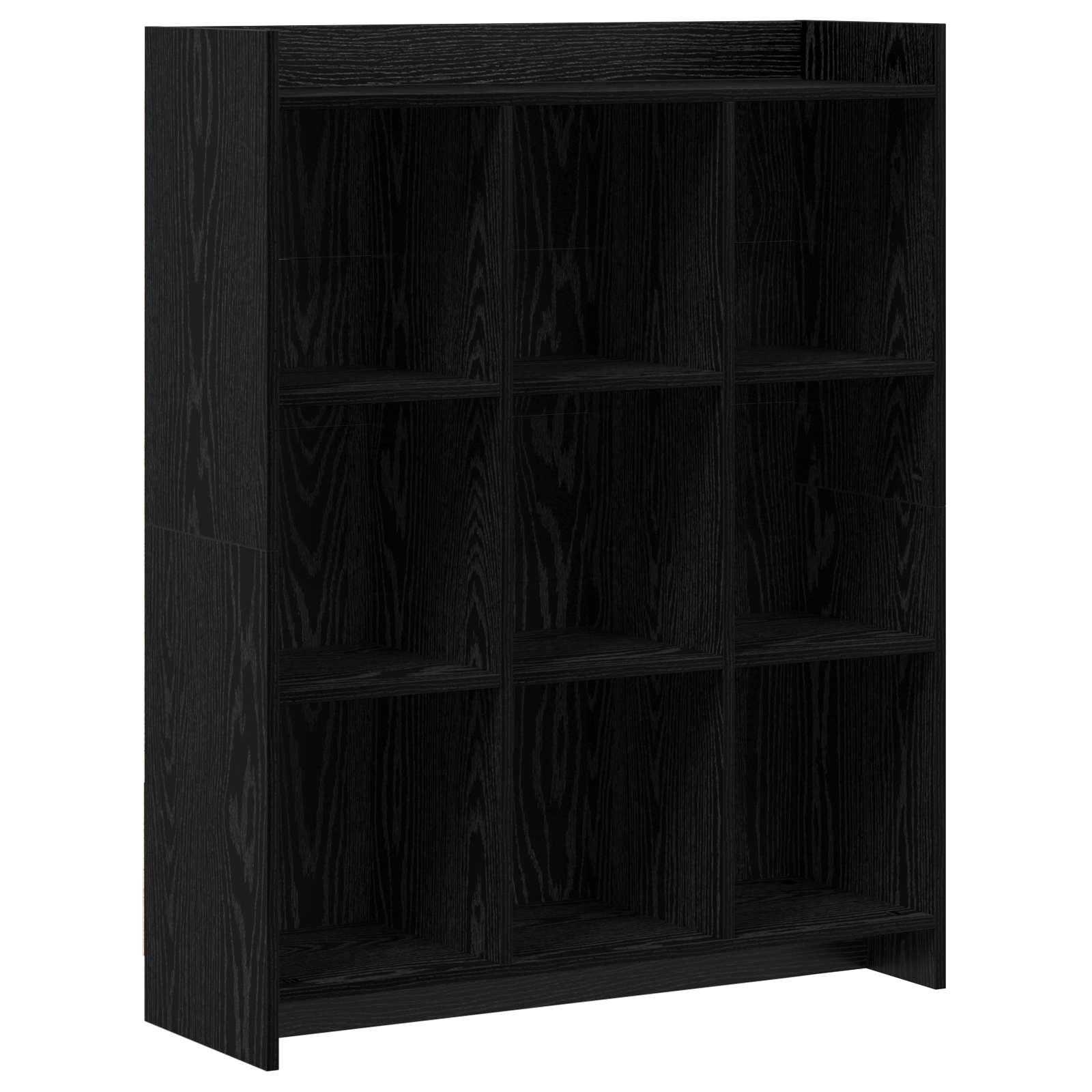 vidaXL Bogreol Sort eg 87,5 x 30 x 111 cm Konstrueret træ