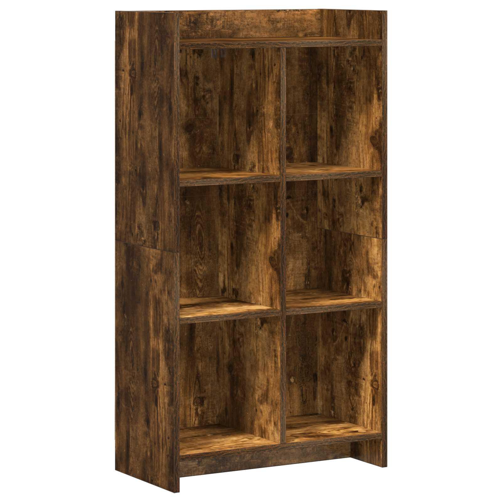 Bogreol i røget eg - 59 × 30 × 111 cm, konstrueret træ