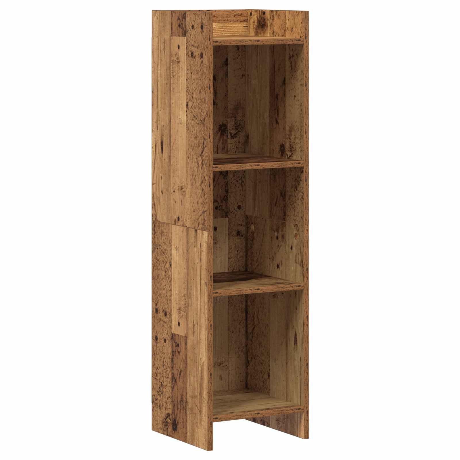 Bogreol i gammelt træ-look 30 × 30 × 111 cm - konstrueret træ, 3 hylder