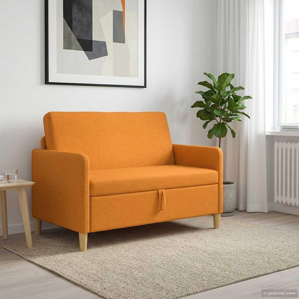 Sofa med opbevaring - mørk gul 2-personers, 122 × 78 × 87 cm, polyester