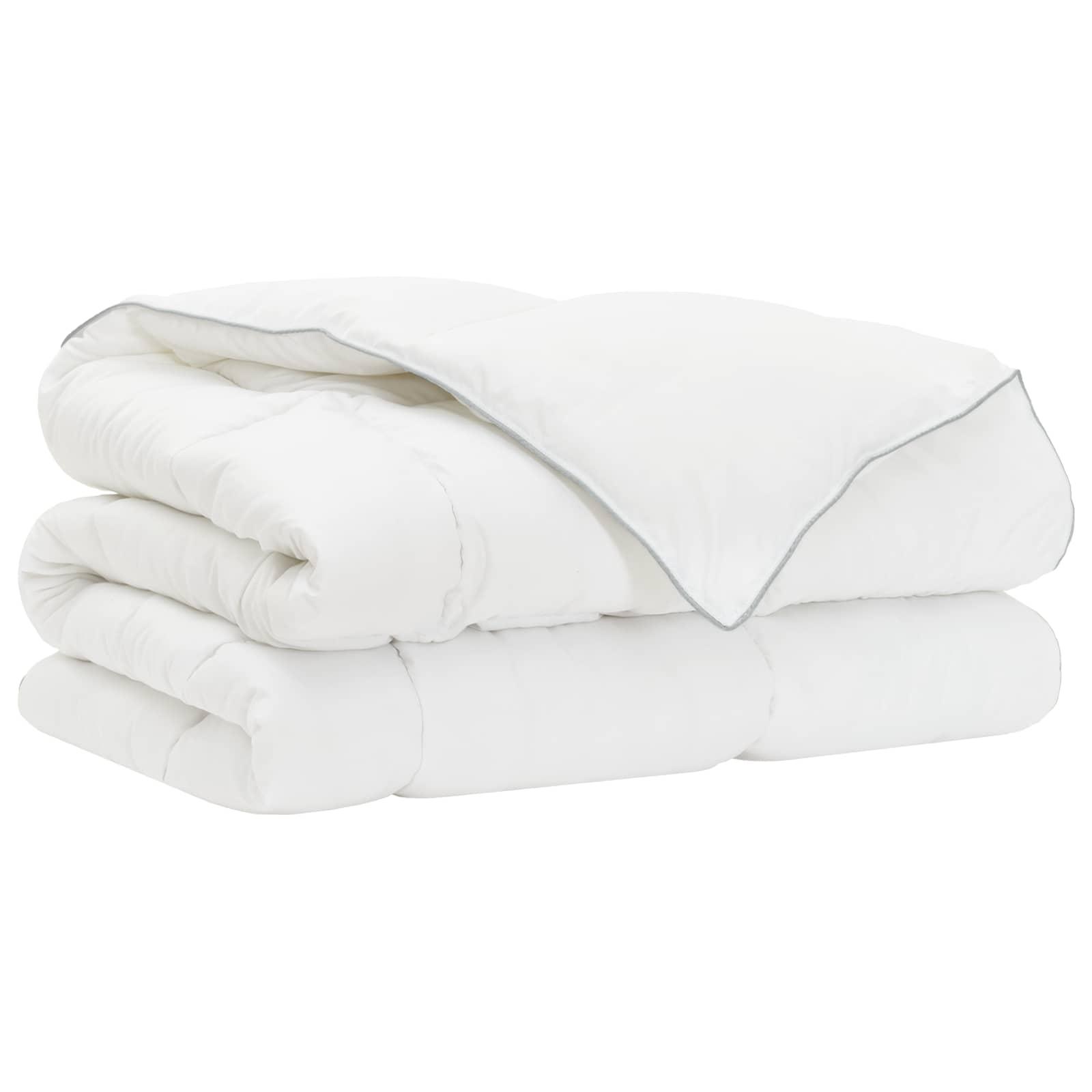 Dyne- og pudessæt i bambusfiber - hvid 140 × 220 cm