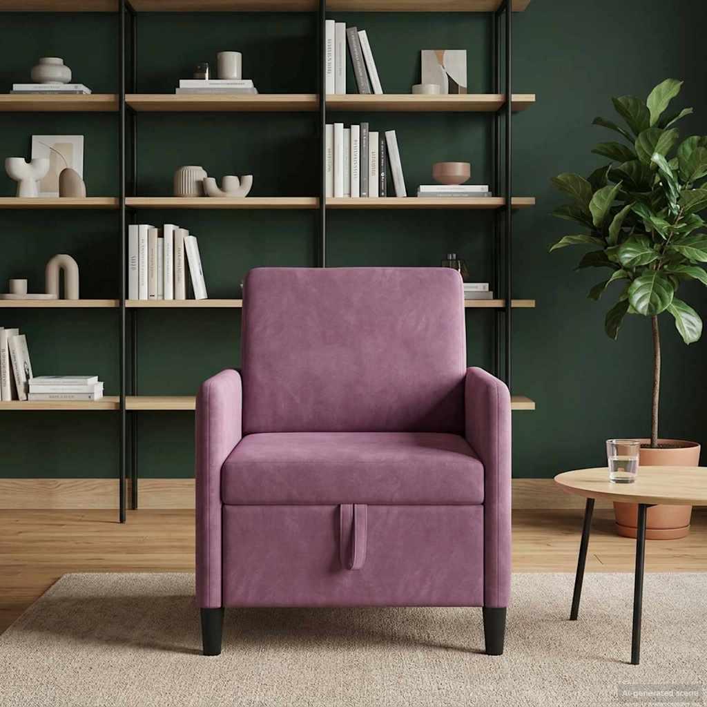 Sofa med opbevaring - lilla 1-sæder 72 × 78 × 87 cm, polyester