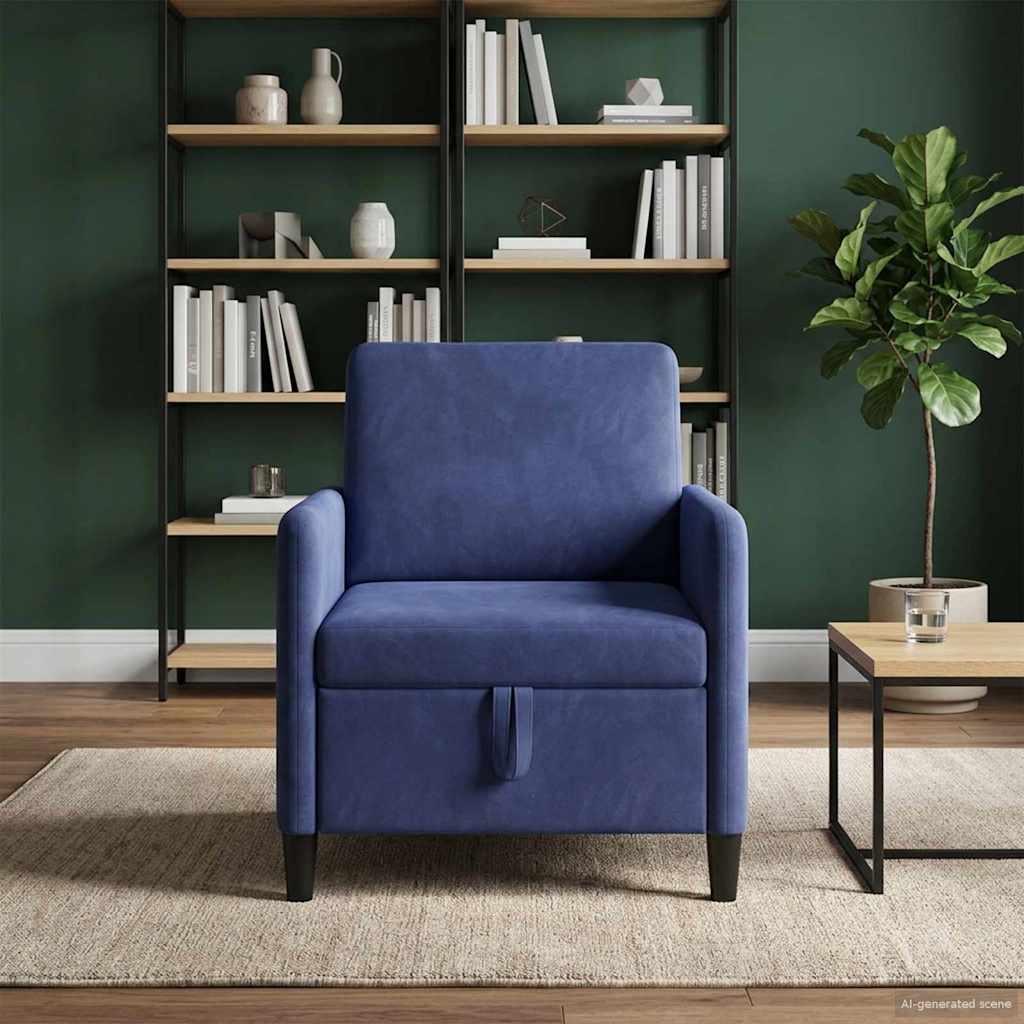 1-sæders sofa med opbevaring - politi blå, polyester 72 × 78 × 87 cm