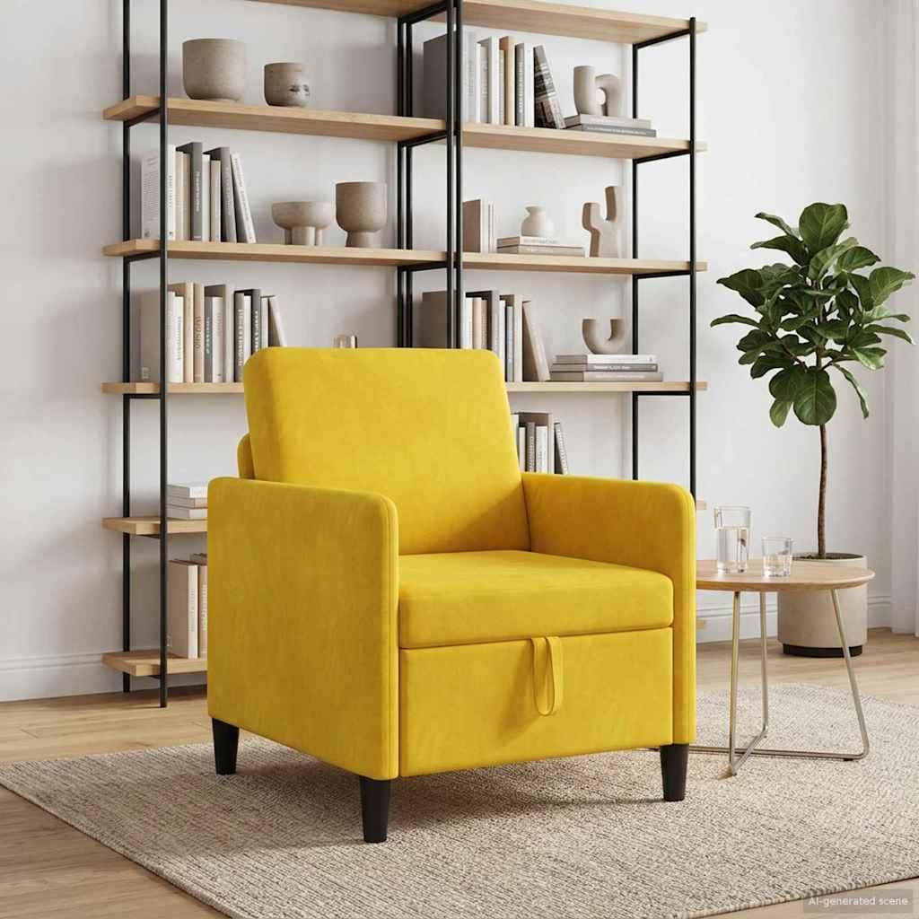 Sofa med opbevaring - gul 1-sæder 72 × 78 × 87 cm i polyester