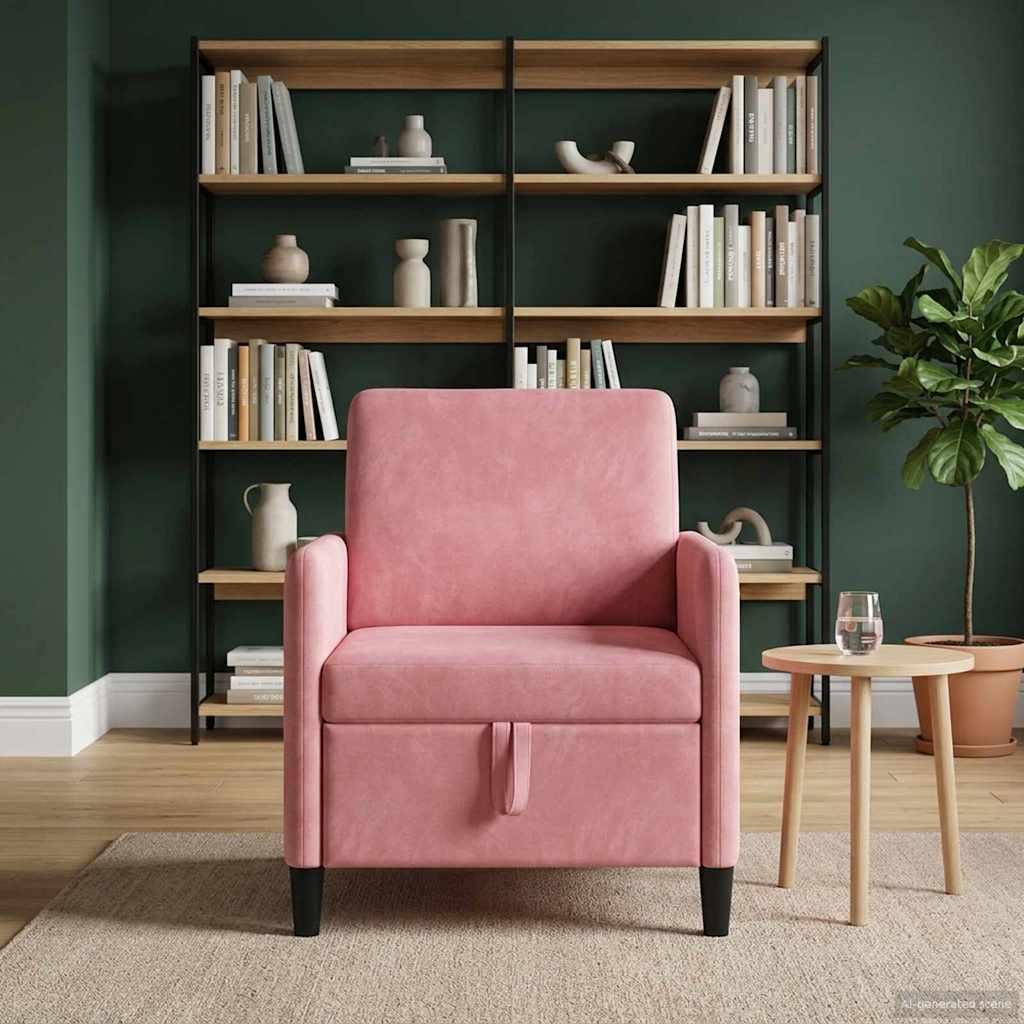Sofa med opbevaring - lyserød 72 × 78 × 87 cm, polyester