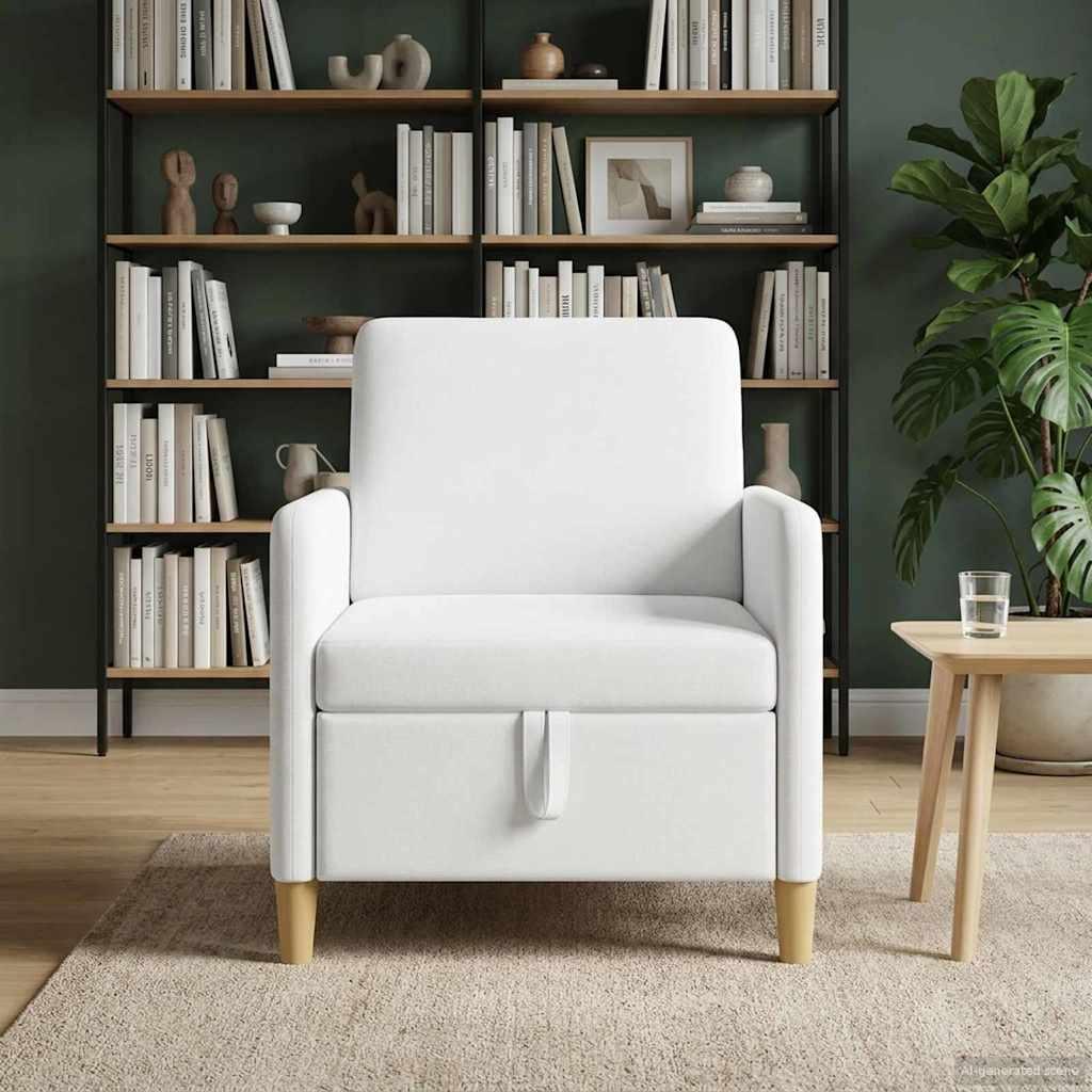 vidaXL Sofa med opbevaring Hvid 72 x 78 x 87 cm Polyester