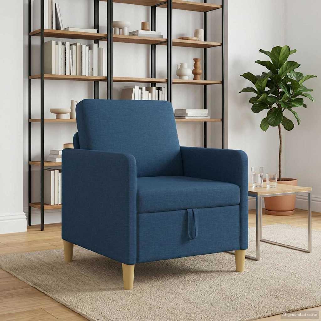 Sofa med opbevaring - blå polyester, 72 × 78 × 87 cm