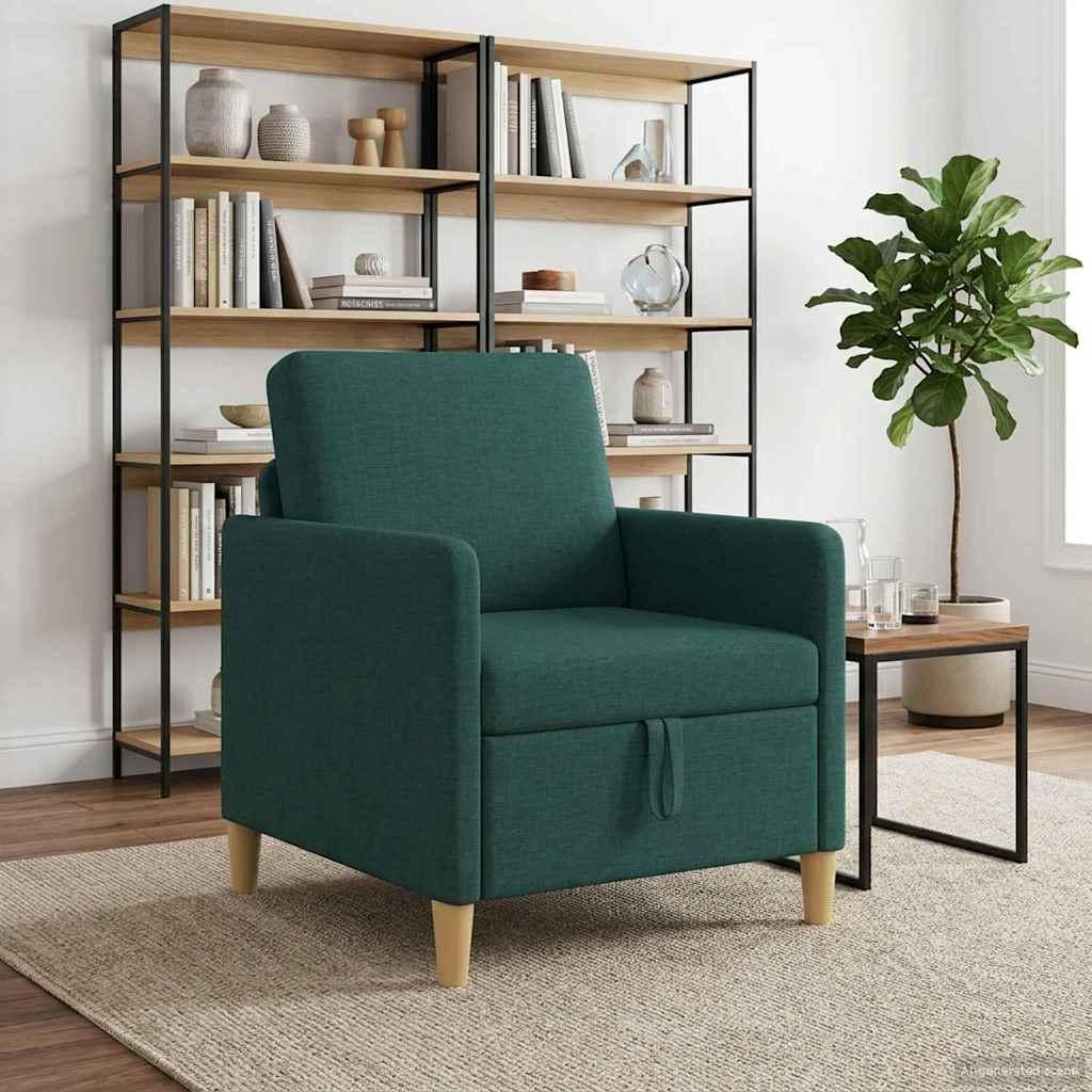 1-personers sofa med opbevaring - mørkegrøn polyester, 72 × 78 × 87 cm