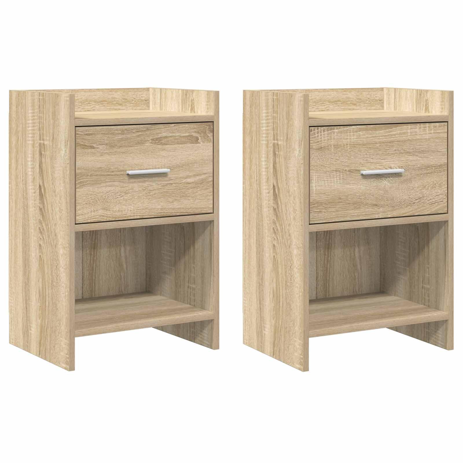 Sengeborde 2 stk Sonoma-eg 40 x 30 x 60 cm Konstrueret træ