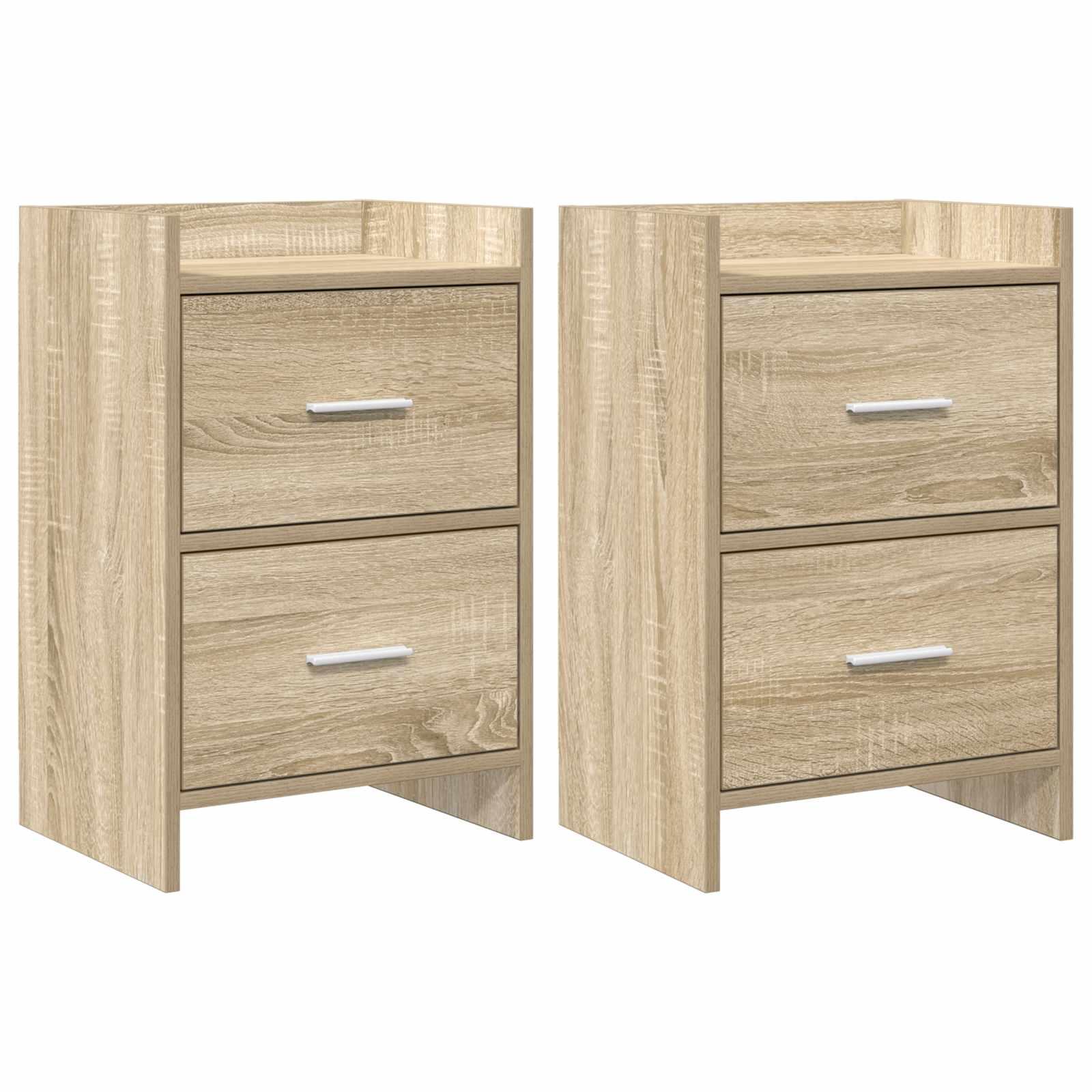 Sengeborde 2 stk Sonoma-eg 40 x 30 x 60 cm Konstrueret træ