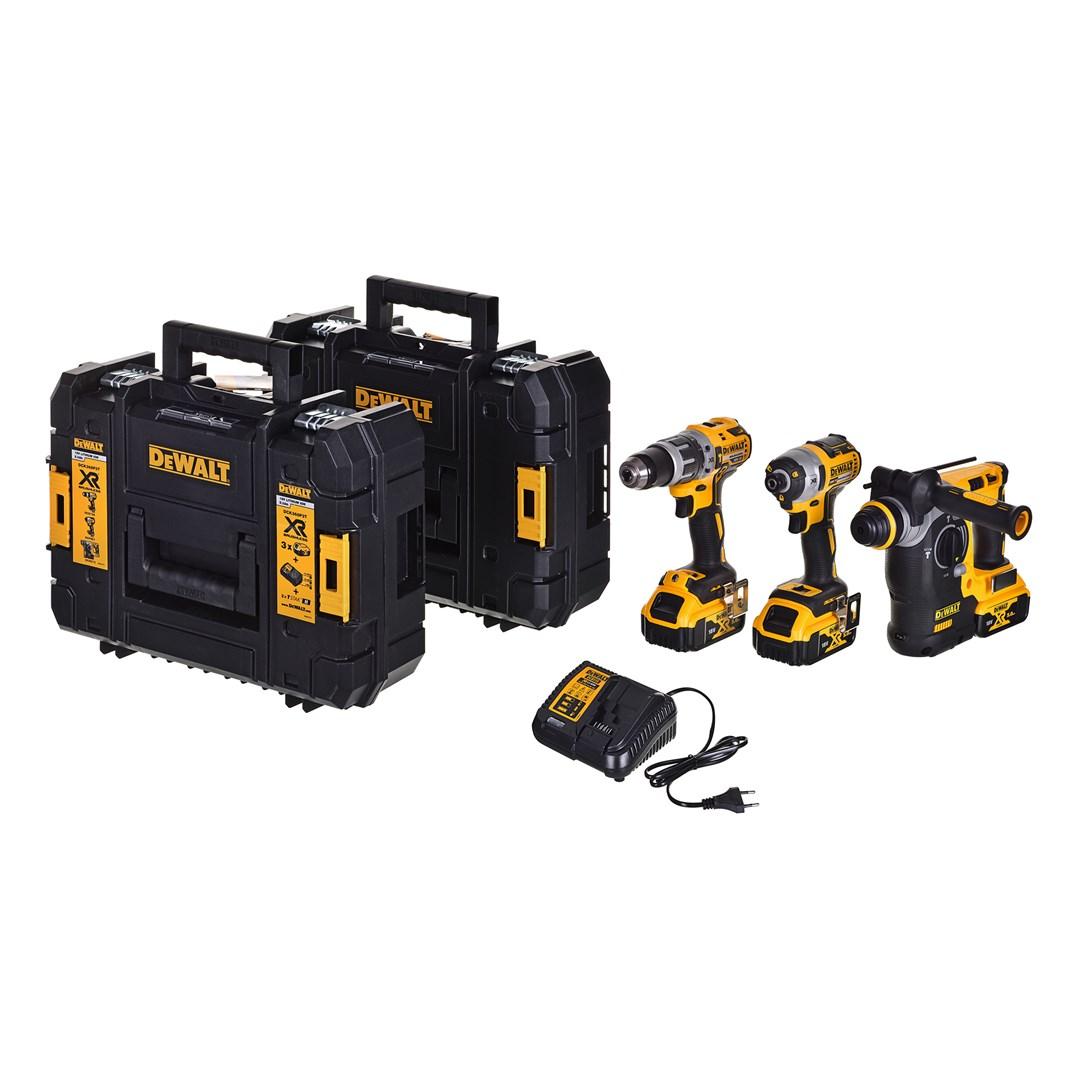 DeWALT DCK368P3T-QW XR 18V - kombokit med bore-/skruemaskine, slagnøgle og borehammer billede