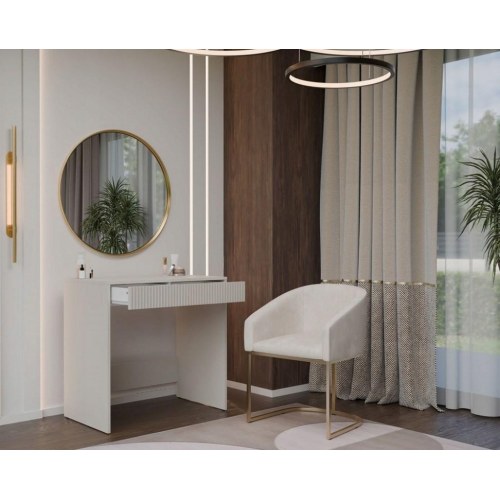 MARINA 2S SLIM skrivebord - cashmere, 81 × 50 cm med 2 skuffer
