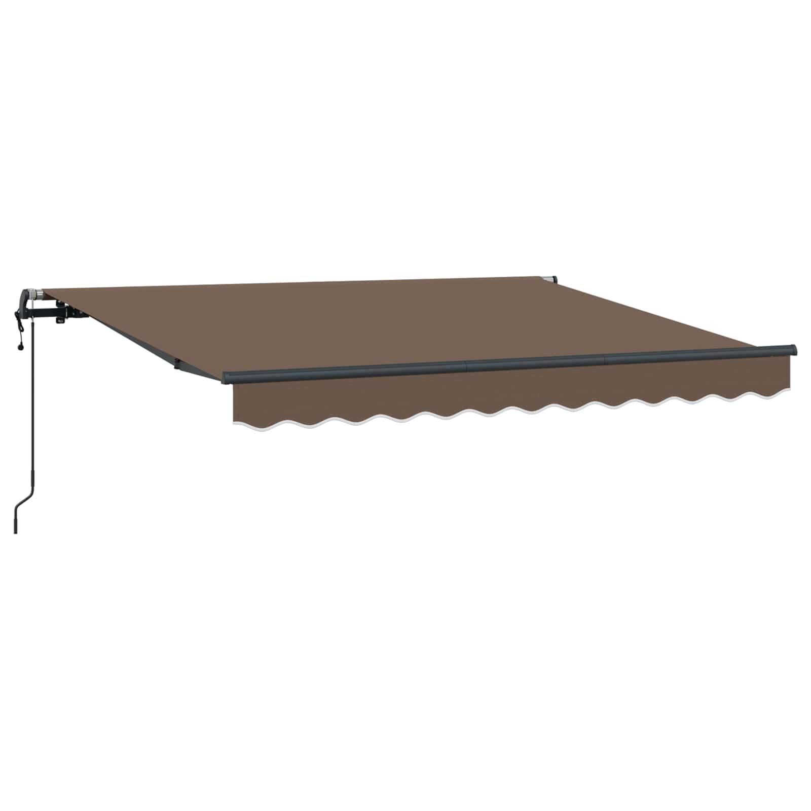 Udtrækkelig markise - gråbrun 500 × 350 cm i stof og aluminium
