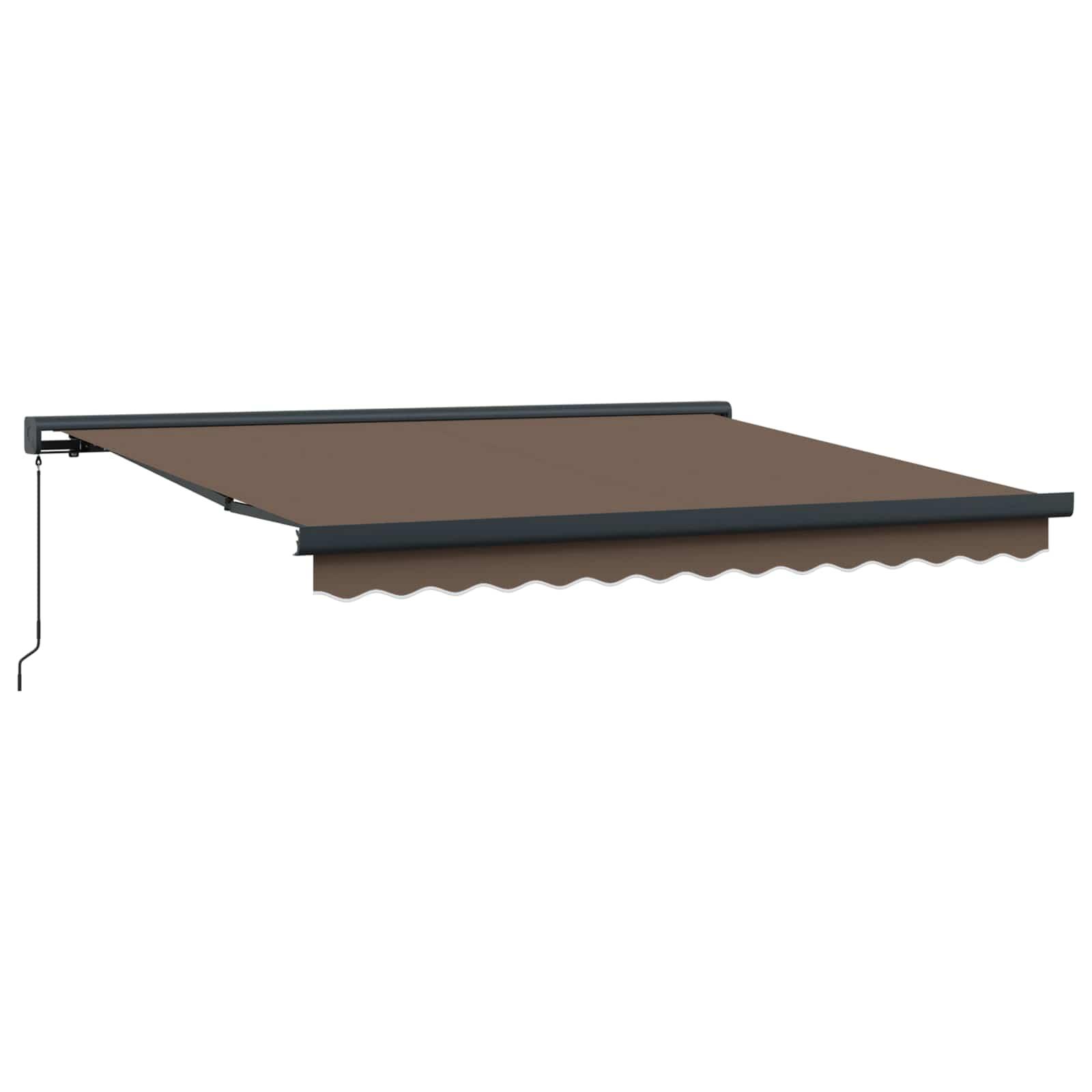 Udtrækkelig markise - gråbrun 400 × 300 cm i canvas og aluminium