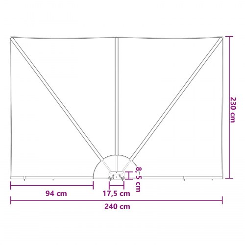 Altanskærm rektangulær 240 x 160 cm - brun