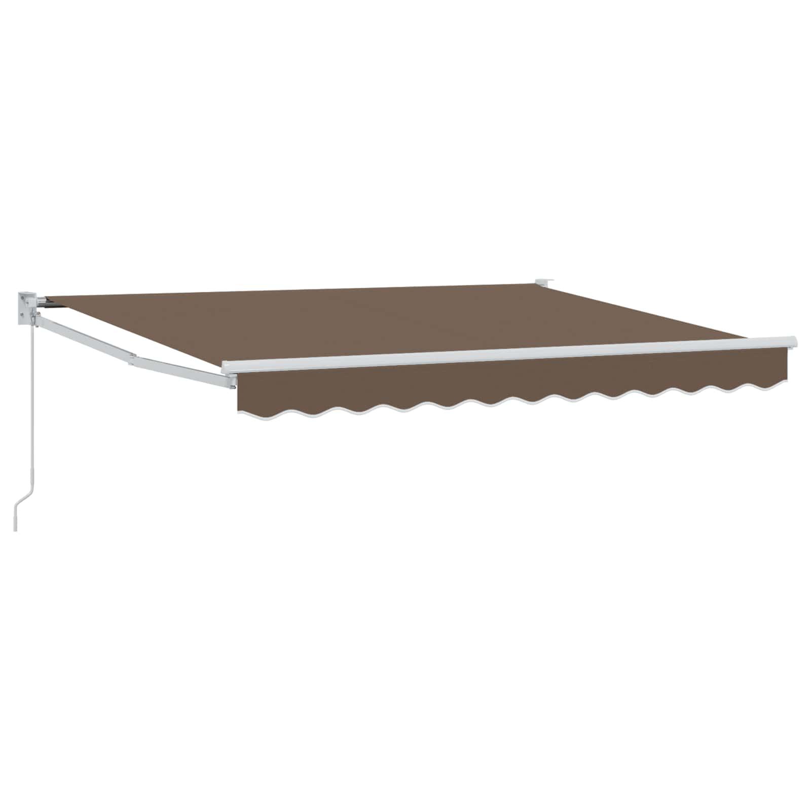 Foldemarkise Manuel Betjening 3x2,5 M Stof Aluminium Blå Hvid - Taupe (hvid ramme) / 4 × 3 m