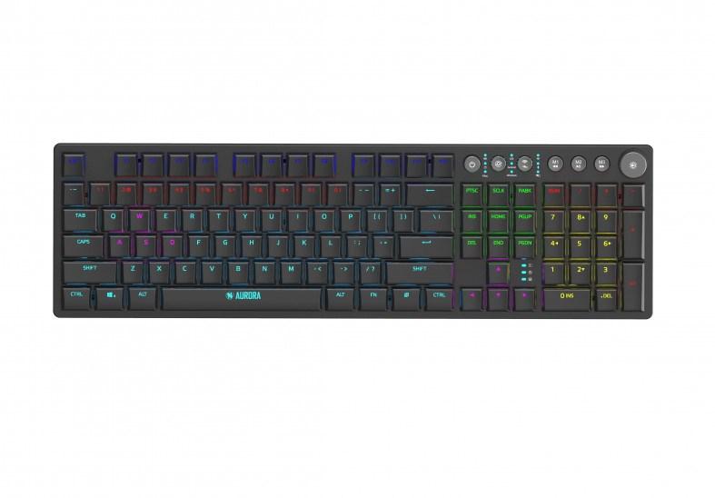 iBox Aurora K-6 trådløst mekanisk tastatur - fuld størrelse, RGB, sort billede