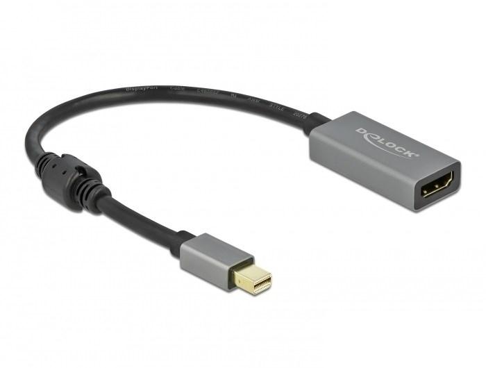 DELOCK aktiv mini DisplayPort 1.4 til HDMI adapter - 4K 60 Hz HDR billede