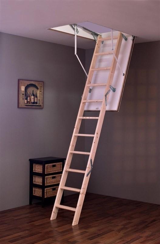 Lofttrappe Tradition Plus 120 × 60 × 280 cm - sammenklappelig stige til loftsrum