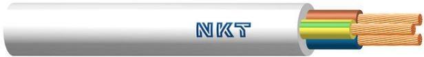 NKT H03VV-F (OMY) installationskabel 3×1,5 mm² 300 V - hvid, 100 m