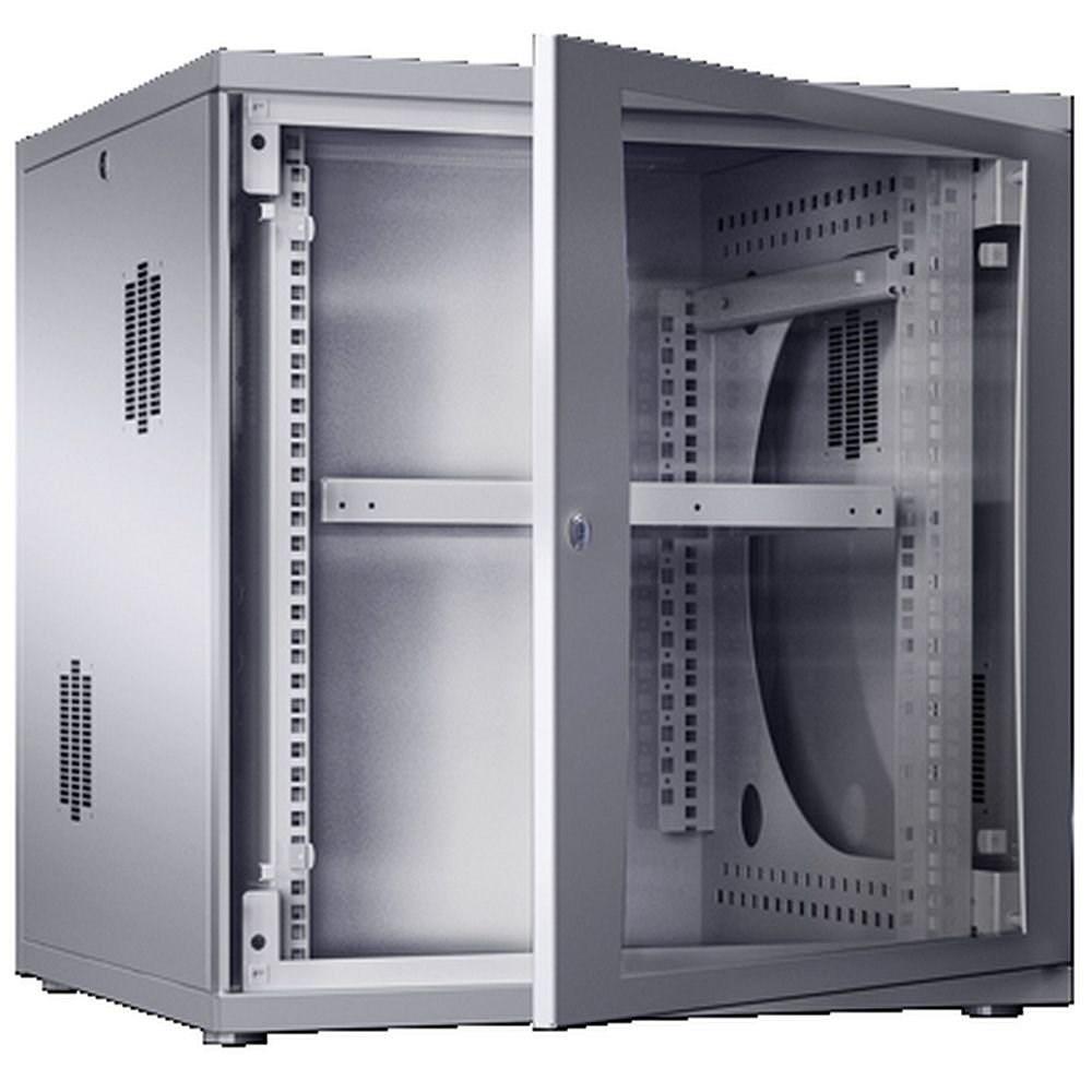 Rittal FlatBox DK 6HE vægskab 19" - 60×60 cm, grå, profilskenner billede