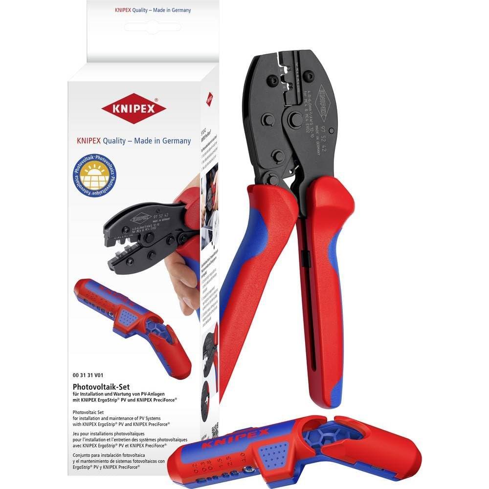 Knipex fotovoltaik sæt - afisolering og crimpning til PV-installationer